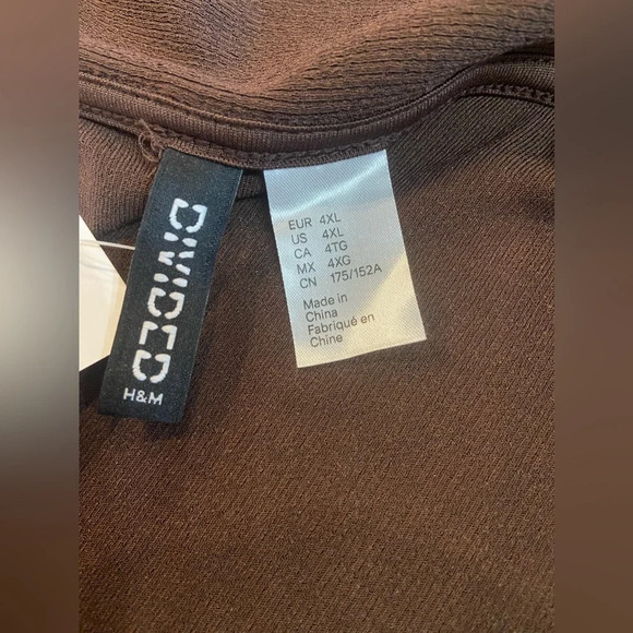 H&M Plus Sized Brown Wrap Dress Mini Long Sleeve Size 4XL NWT - Picture 9 of 12